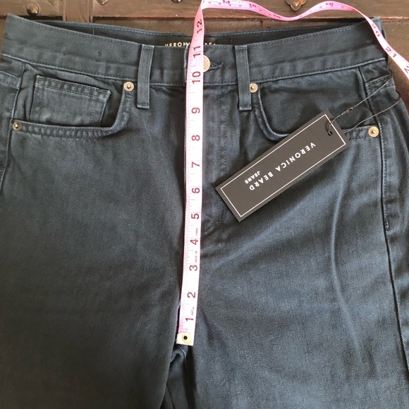 Veronica Beard Ryleigh High Rise Slim Straight Jeans, Petrol Wash, Size 27. NWT - Picture 4 of 13